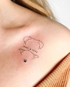 Minimalist dog tattoo