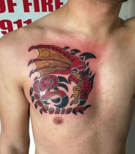 Nice Zinogre Chest Tattoo 