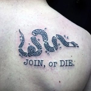 join or die tattoo back