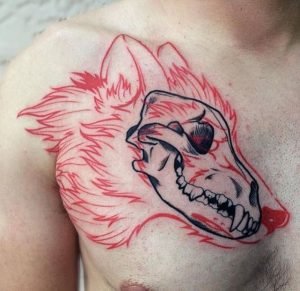 wolf skull head tattoo