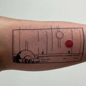 Binary Sunset Tattoo