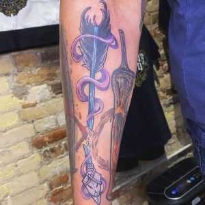 Broken Arrow Arm Tattoo 