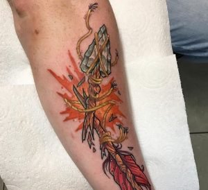 Broken Arrow Folded Tattoo 