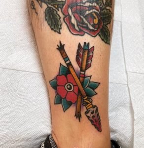 Broken Arrow Flower Tattoo 