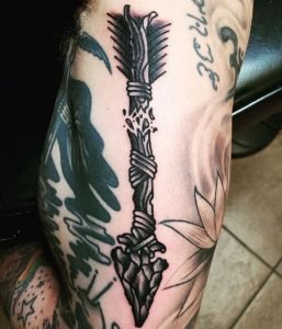 Broken Arrow Elbow Touching Tattoo 