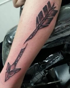 Broken Arrow Hand Tattoo Design