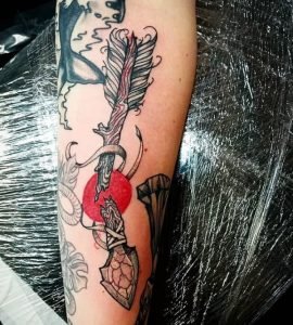 Broken Arrow Red Blood Tattoo 