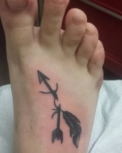 Broken Arrow Foot Tattoo