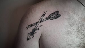 Broken Arrow Shoulder Tattoo