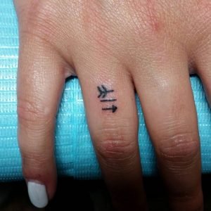 Broken Arrow Finger Tattoo