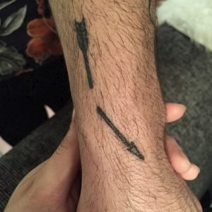 Simple Broken Arrow Tattoo