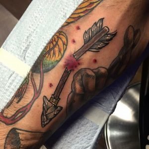 Broken Arrow Middle Arm Tattoo