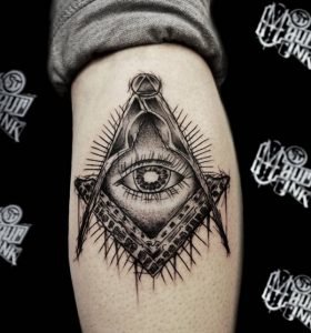 Freemason One Eye Tattoo Sleeve