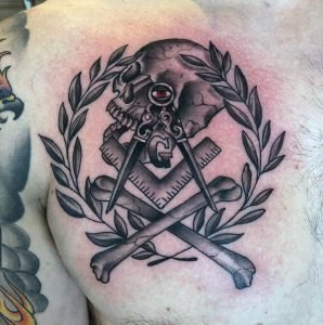 Freemason Nice Tattoo On Chest 