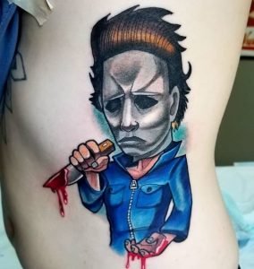 Michael Myers Cartoon Tattoo