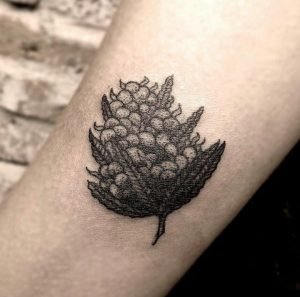 Pot leaf Black Ink Tattoo