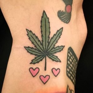 Lovely Pot Leaf Tattoo