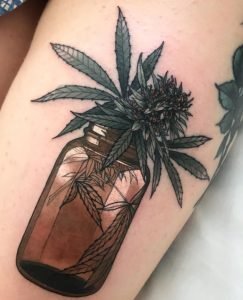 Beautiful Pot Leaf tattoo