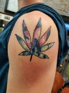 Pot Leaf Simple Tattoo