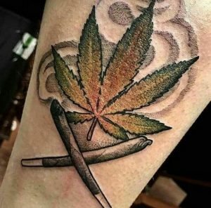 Pot Leaf War Tattoo