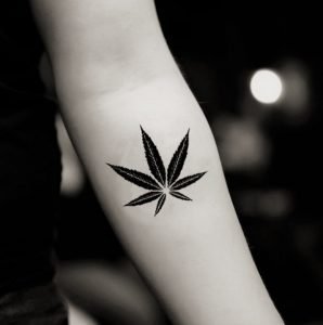 Pot Leaf Tattoo Stencil