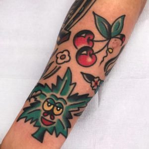 Pot Leaf Arm Tattoo