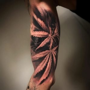 Pot Leaf Sleeve Tattoo