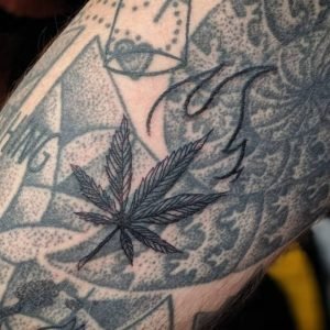 Pot Leaf Tattoo Design 