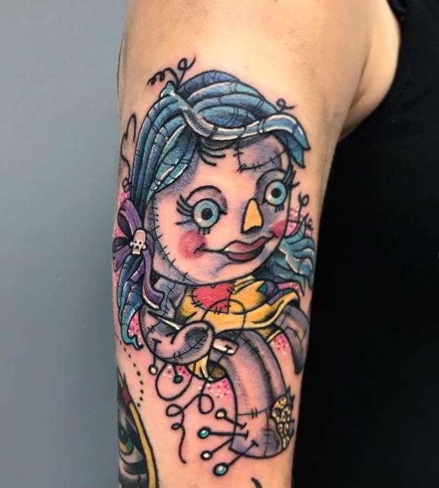 Simple Angel Voodoo Doll Tattoo