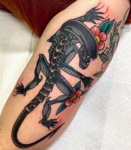 Xenomorph Tattoo On Arm 