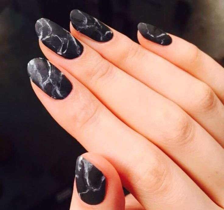 Black Marble Nails