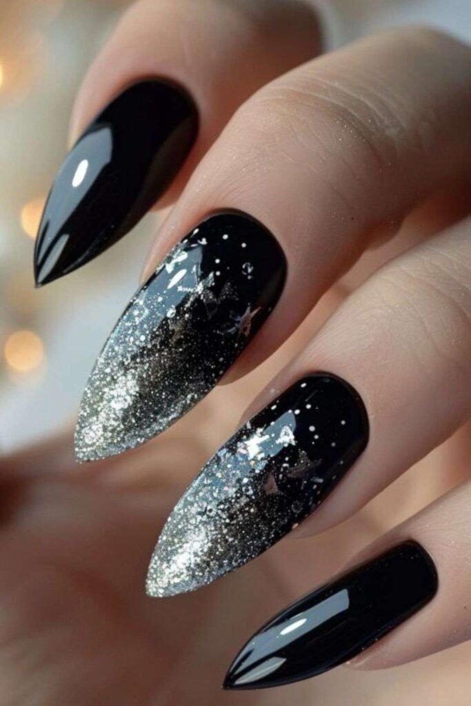 Black and Silver Glitter