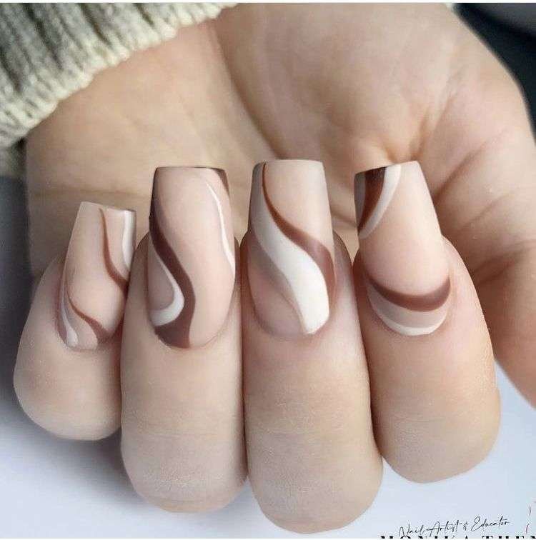 Brown Marble Nails
