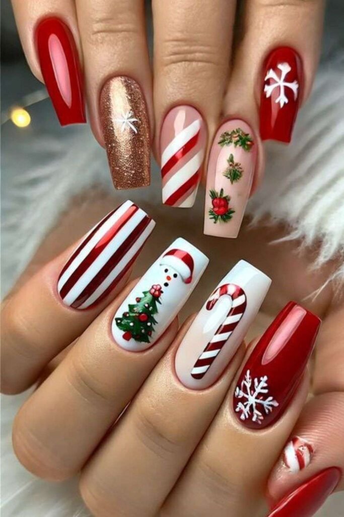 Christmas Lights Nails