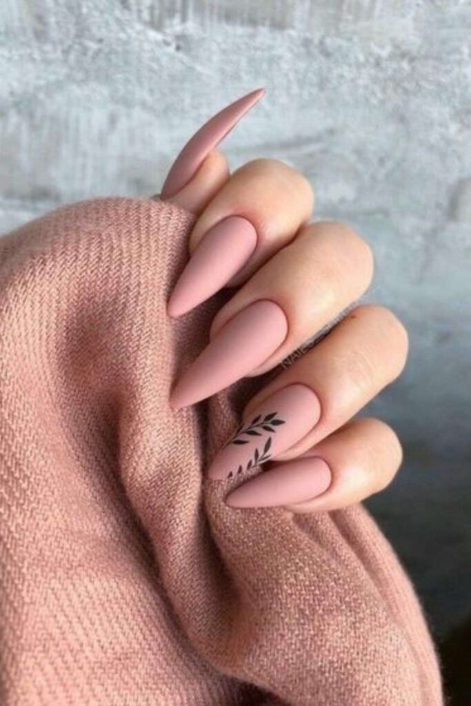 Matte Rose Pink Nails