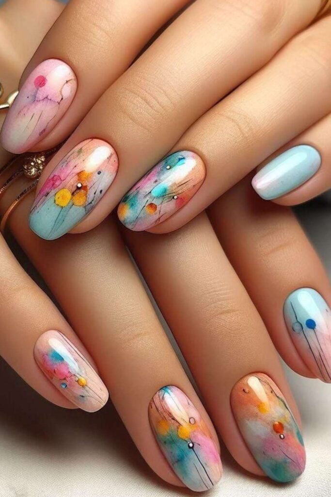 Paint Splatter Nails