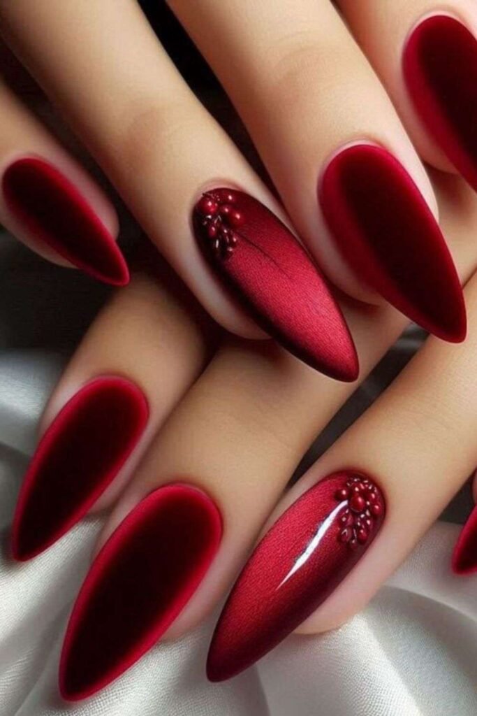 Red Velvet Matte Nails