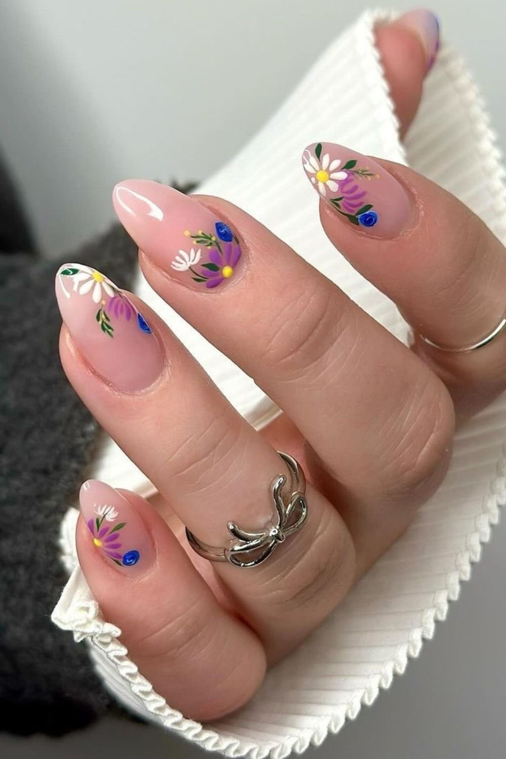Gel Nails with Floral Art
