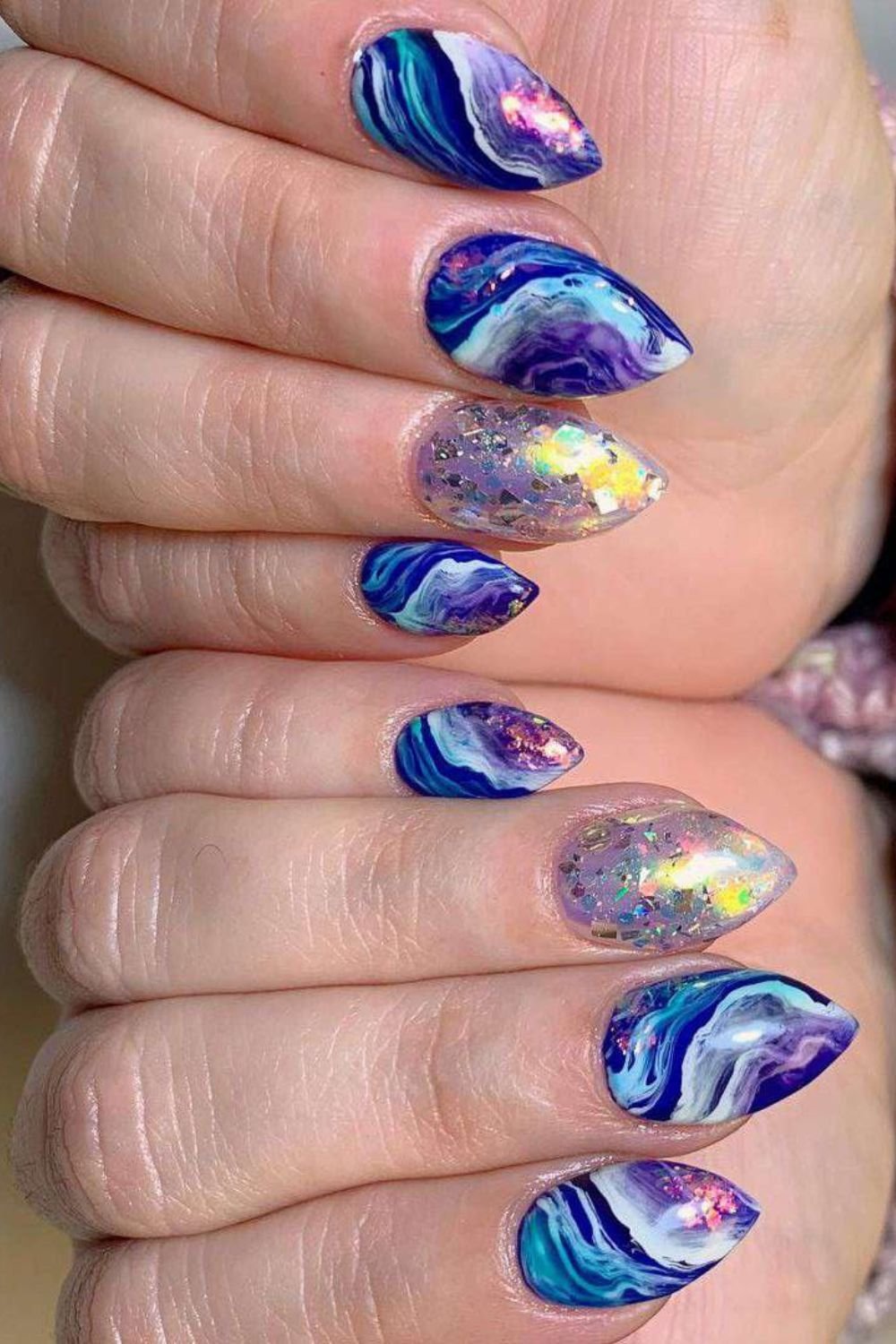 Geode-Inspired Gel Nails