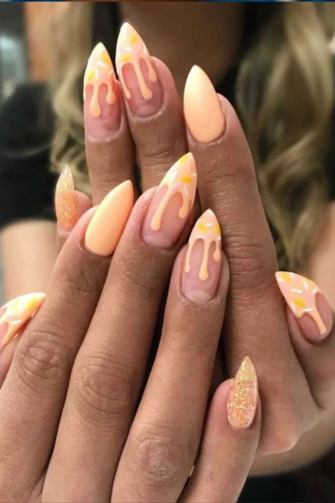 Ice Cream Drip Nails