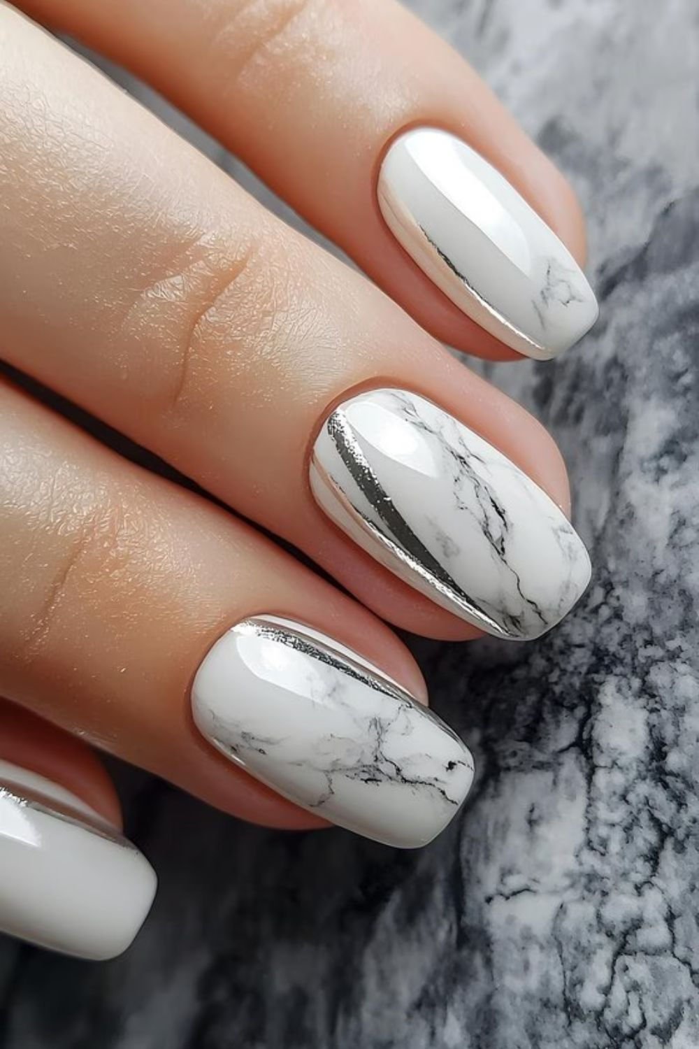 Marble Gel Nails