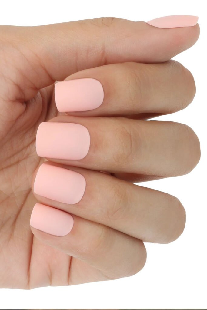 Matte Peach Nails
