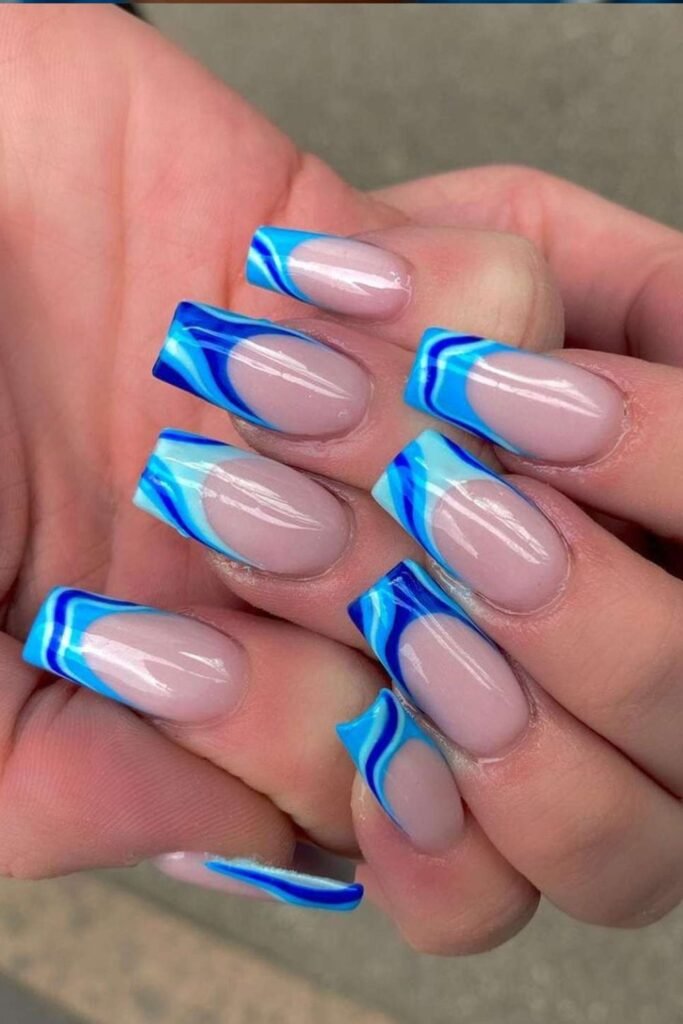 Nude Base with Neon Swirls