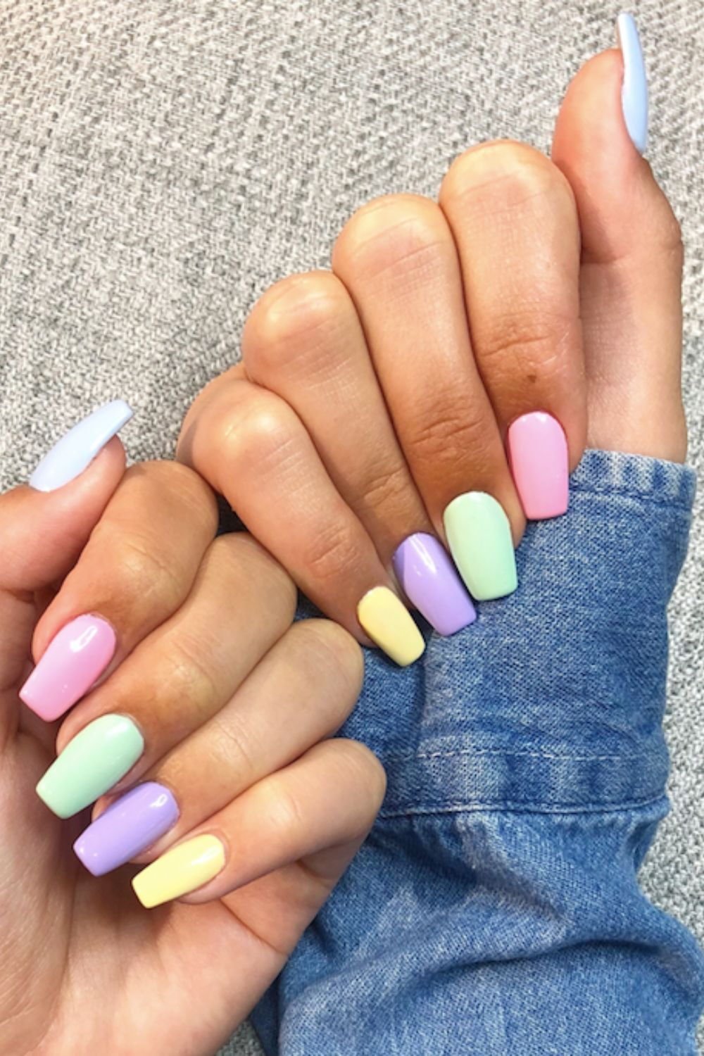 Pastel Rainbow Nails