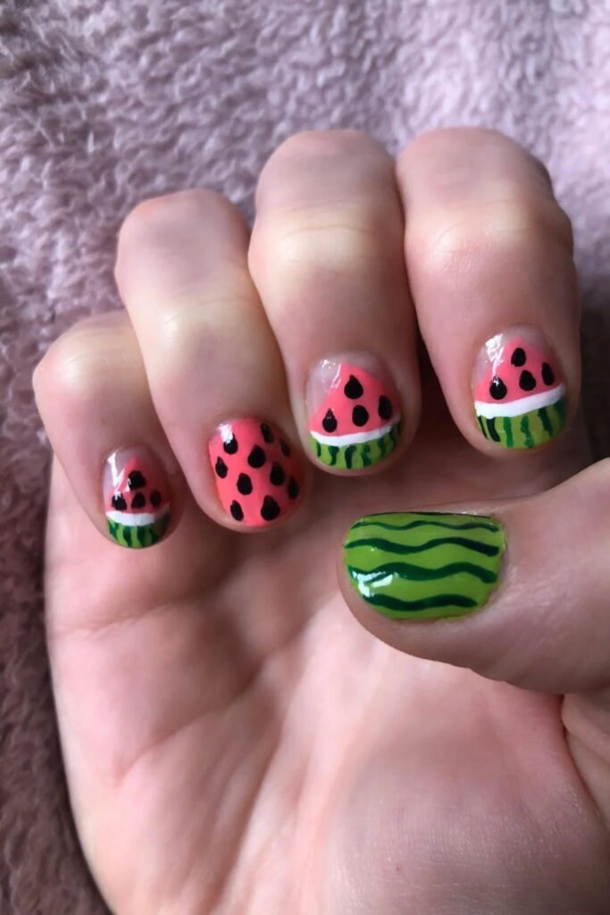 Watermelon Nail Art