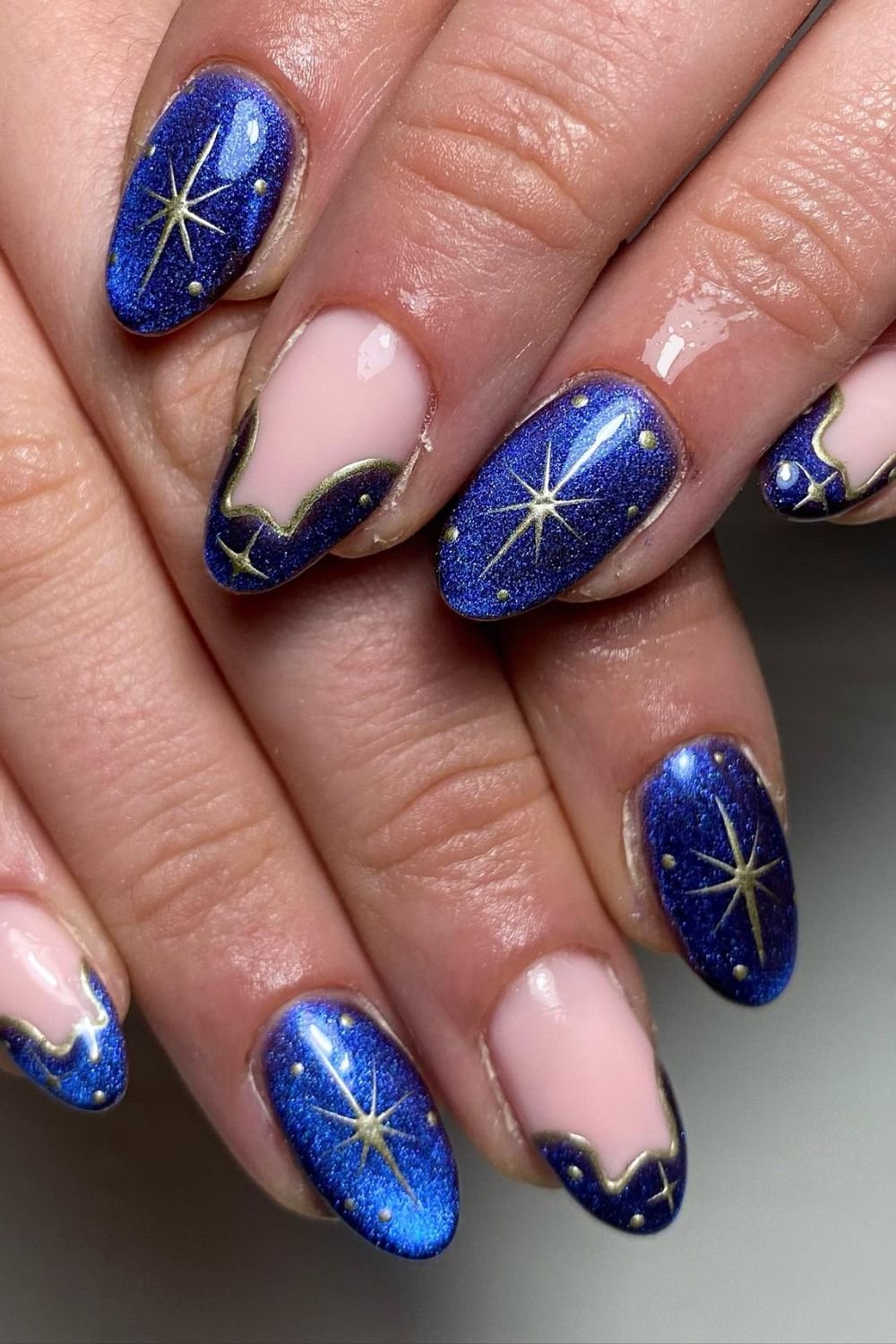 Matte Blue Winter Nails